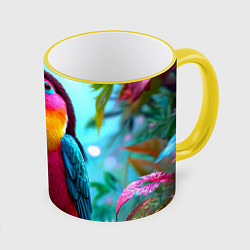 Кружка цветная Тукан в джунглях