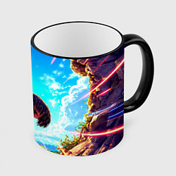 Кружка цветная Страус в пещере