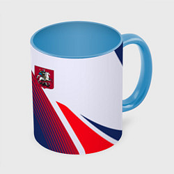 Кружка 3D Герб Москвы, цвет: 3D-белый + небесно-голубой