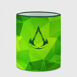 Кружка 3D Assassins Creed green poly, цвет: 3D-зеленый кант — фото 2
