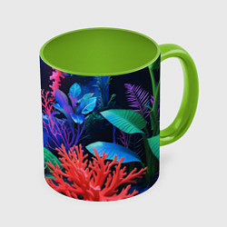 Кружка цветная Подводный мир с кораллами