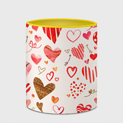 Кружка 3D Любовный паттерн, цвет: 3D-белый + желтый — фото 2