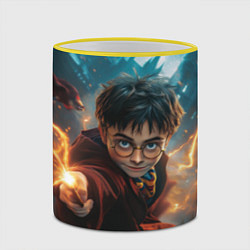 Кружка 3D Гарри Поттер - магия, цвет: 3D-желтый кант — фото 2