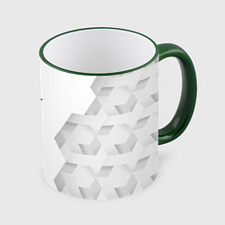Кружка 3D AC DC white poly, цвет: 3D-зеленый кант