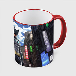 Кружка 3D Страж города Бэтмен, цвет: 3D-красный кант