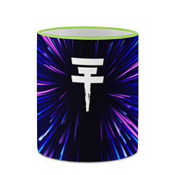 Кружка 3D Tokio Hotel neon energy, цвет: 3D-светло-зеленый кант — фото 2