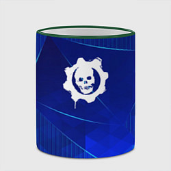 Кружка 3D Gears of War blue poly, цвет: 3D-зеленый кант — фото 2