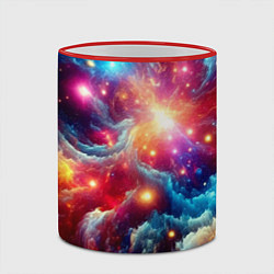 Кружка 3D Colorfull neon space clouds - ai art fantasy, цвет: 3D-красный кант — фото 2