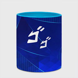 Кружка 3D JoJo Bizarre Adventure blue poly, цвет: 3D-белый + небесно-голубой — фото 2