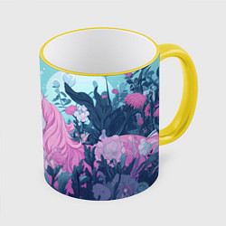 Кружка цветная Аниме единорожка