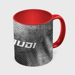 Кружка 3D Audi - grey gradient по-горизонтали, цвет: 3D-белый + красный