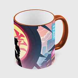 Кружка цветная Воин аниме