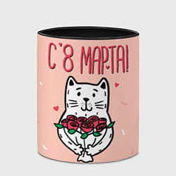 Кружка 3D Мартовский кот - 8 марта, цвет: 3D-белый + черный — фото 2