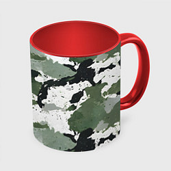 Кружка цветная Зеленый фактурный камуфляж