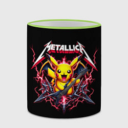 Кружка 3D Metallica - cool Pikachu, цвет: 3D-светло-зеленый кант — фото 2