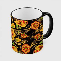 Кружка цветная Хохлома - роспись