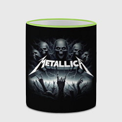 Кружка 3D Metallica thrash metal - gesture, цвет: 3D-светло-зеленый кант — фото 2