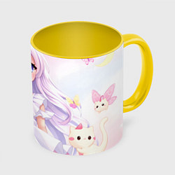 Кружка 3D Аниме в светлых оттенках, цвет: 3D-белый + желтый