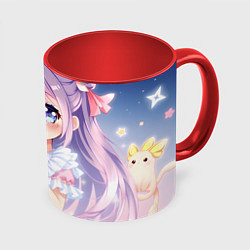 Кружка цветная Милое аниме