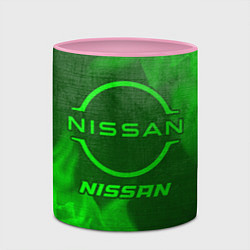 Кружка 3D Nissan - green gradient, цвет: 3D-белый + розовый — фото 2