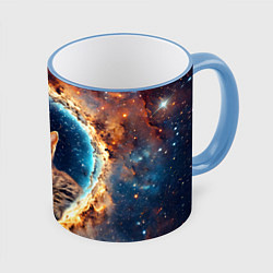 Кружка цветная Сингапурская кошка в космосе