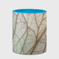 Кружка 3D Прожилки листика, цвет: 3D-белый + небесно-голубой — фото 2