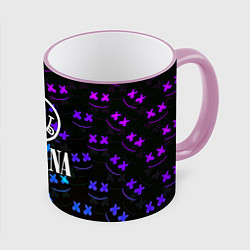 Кружка 3D Nirvana x marshmello neon, цвет: 3D-розовый кант
