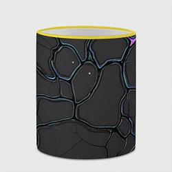 Кружка 3D Плита хай-тек текстура, цвет: 3D-желтый кант — фото 2