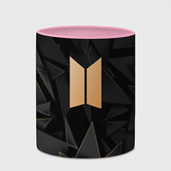 Кружка 3D BTS golden poly, цвет: 3D-белый + розовый — фото 2