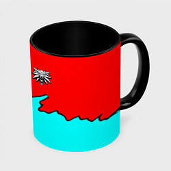 Кружка цветная Ведьмак краски логотип