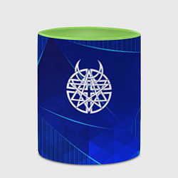 Кружка 3D Disturbed blue poly, цвет: 3D-белый + светло-зеленый — фото 2