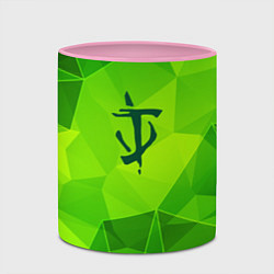 Кружка 3D Doom green poly, цвет: 3D-белый + розовый — фото 2