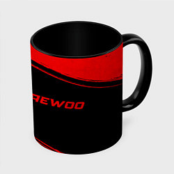 Кружка 3D Daewoo - red gradient по-горизонтали, цвет: 3D-белый + черный