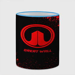 Кружка 3D Great Wall - red gradient, цвет: 3D-небесно-голубой кант — фото 2