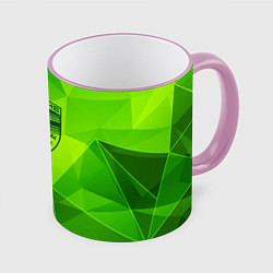 Кружка 3D Porsche green poly, цвет: 3D-розовый кант