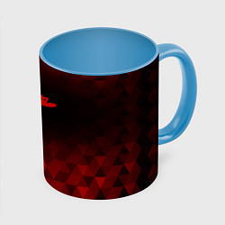 Кружка 3D Papa Roach red poly, цвет: 3D-белый + небесно-голубой