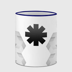 Кружка 3D Red Hot Chili Peppers white poly, цвет: 3D-синий кант — фото 2