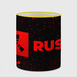 Кружка 3D Rust - red gradient по-горизонтали, цвет: 3D-желтый кант — фото 2