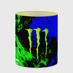 Кружка 3D Monster energy кислотный огонь, цвет: 3D-желтый кант — фото 2