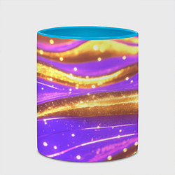Кружка 3D Блестящая волнистая текстура, цвет: 3D-белый + небесно-голубой — фото 2
