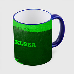 Кружка 3D Chelsea - green gradient по-горизонтали, цвет: 3D-синий кант