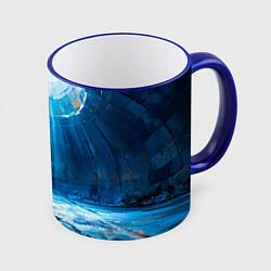 Кружка 3D Футбольный мяч в синем, цвет: 3D-синий кант