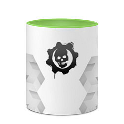 Кружка 3D Gears of War white poly, цвет: 3D-белый + светло-зеленый — фото 2