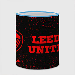 Кружка 3D Leeds United - red gradient по-горизонтали, цвет: 3D-небесно-голубой кант — фото 2