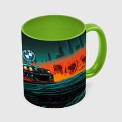 Кружка цветная Зеленый БМВ