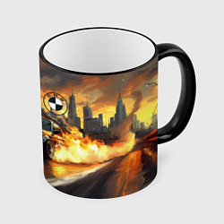 Кружка цветная ВМБ в огне на скорости