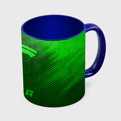 Кружка 3D Tesla - green gradient, цвет: 3D-белый + синий