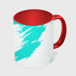 Кружка 3D Color white light blue, цвет: 3D-белый + красный
