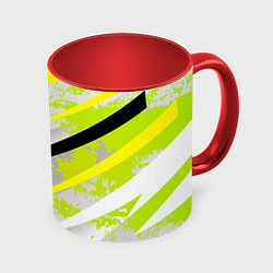 Кружка цветная Color white light green