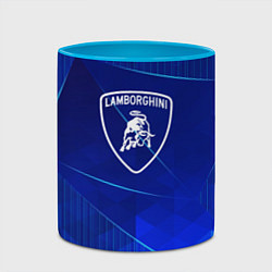 Кружка 3D Lamborghini blue poly, цвет: 3D-белый + небесно-голубой — фото 2